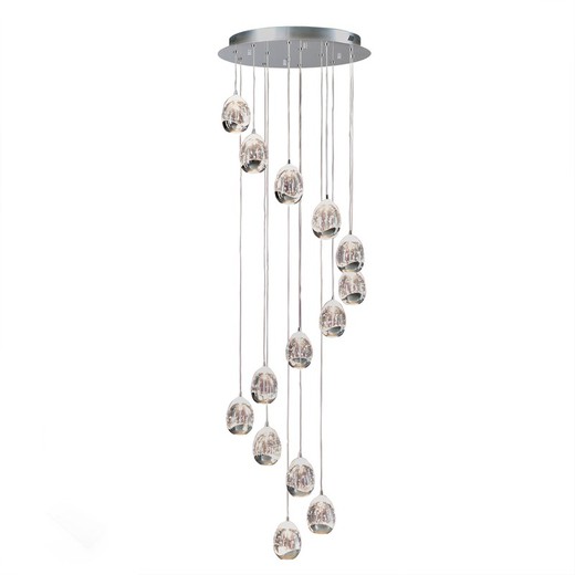 Lampada da soffitto ROCIO-Chrome con luce LED dimmerabile, 50 x 70 cm