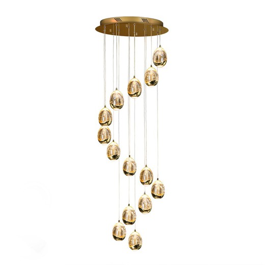 ROCIO-Lâmpada do teto dourada com luz LED regulável, 50 x 70 cm