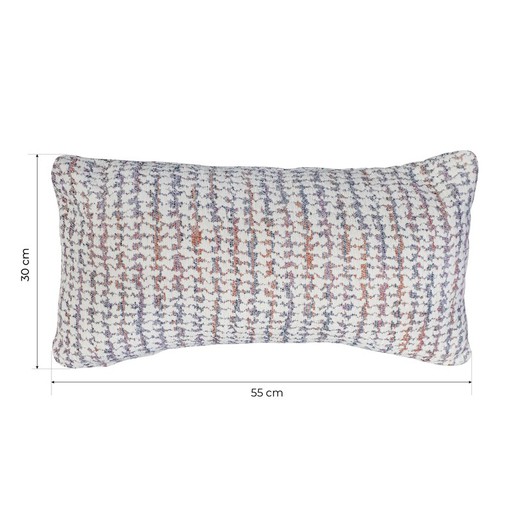 SALISBURGO  Fodera per cuscino con stampa ecru, rosa, rossa e grigia 55 x  30 cm — Qechic