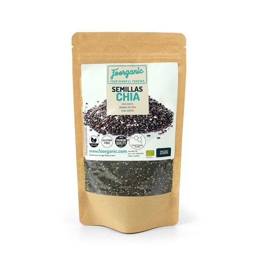 Organic black chia seeds, 250 gr