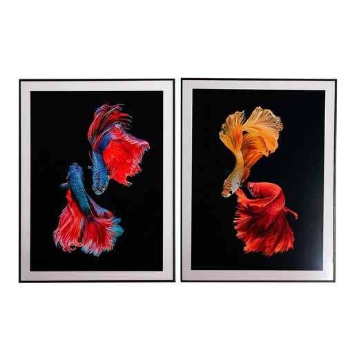 Set of 2 multicolored wooden frames, 60 x 3 x 80 cm | Elka