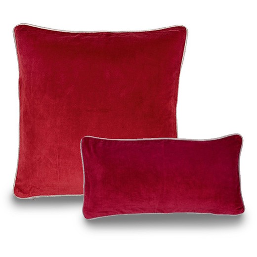Set di 2 fodere per cuscino in velluto rosso