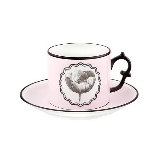 Set 2 tazze the con piattino in porcellana PINK 