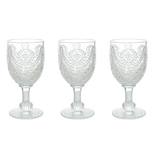 Ensemble de 3 verres à vin en cristal transparent, 8 x 8 x 16,5 cm | Savoie