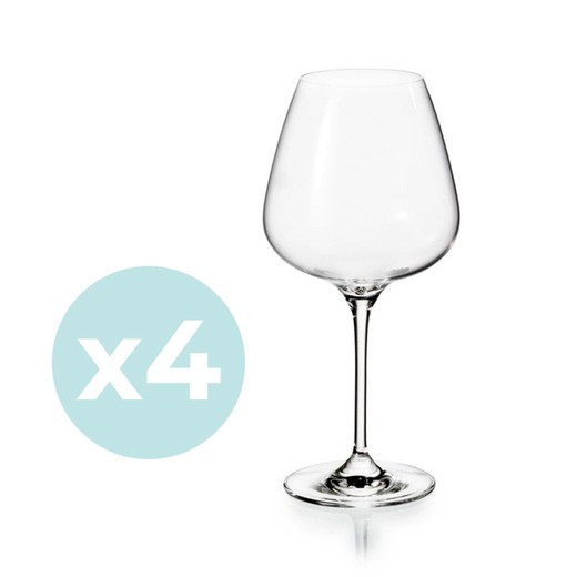 Set aus 4 Kelchen aus klarem Glas, Ø 11,3 x 23,9 cm | Geruch