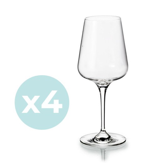 Set de 4 copas de vino tinto de vidrio transparente, Ø 9,6 x 23,4 cm | Aroma