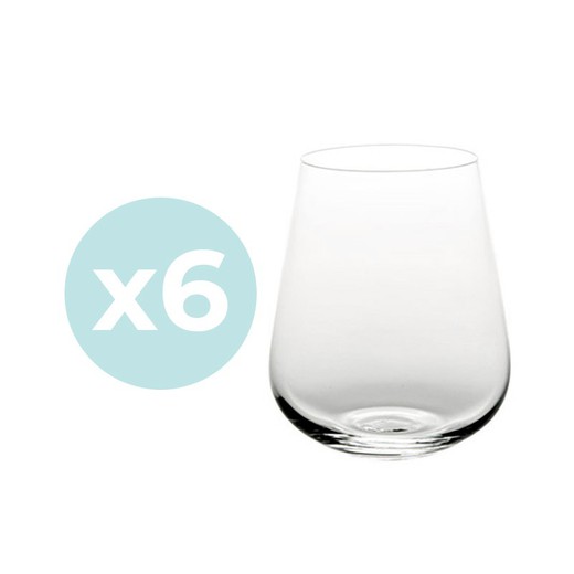 Set of 4 tumblers in clear glass, Ø 9.7 x 12 cm | Smell