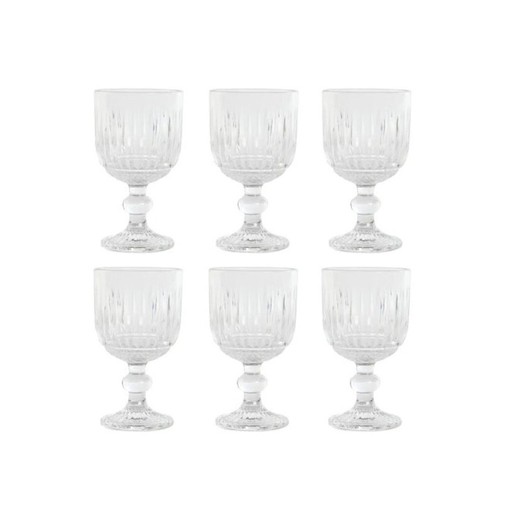 Set de 6 copas de vino de cristal en transparente, 8 x 8 x 14,5 cm | Striped