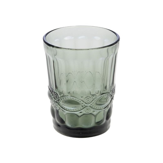 Set de 6 vasos de cristal en gris, 8 x 8 x 10 cm | Grise