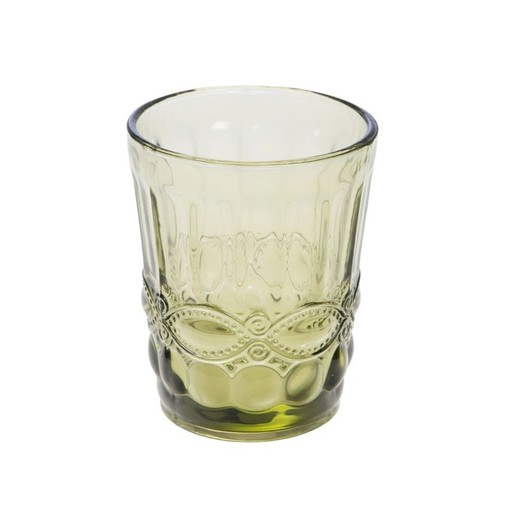 Set de 6 vasos de cristal en verde, 8 x 8 x 10 cm | Vert