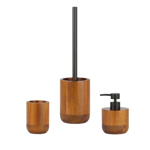 Set de baño 3 piezas en madera de acacia en natural | Bear