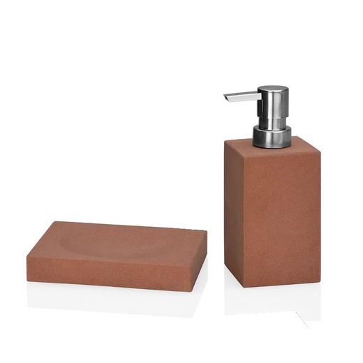 Set da bagno in terracotta rossa arenaria