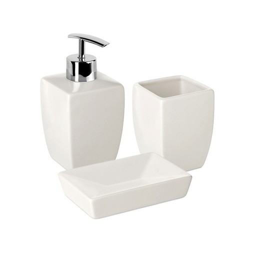 3-piece ceramic bathroom set in white