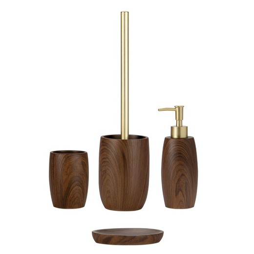 Set de baño de imitación a madera, 4 piezas | Eagle