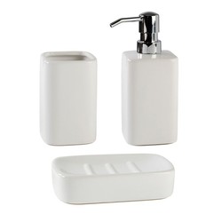 32890) JABONERA BAÑO CERAMICA BLANCO CREMA