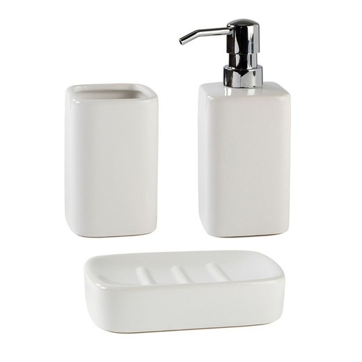 Badezimmer-Set aus weißer Keramik