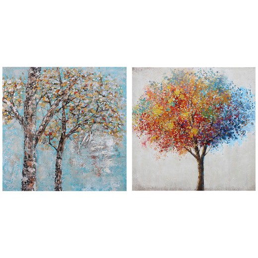 Set de cuadros de árboles otoñales, 2 piezas