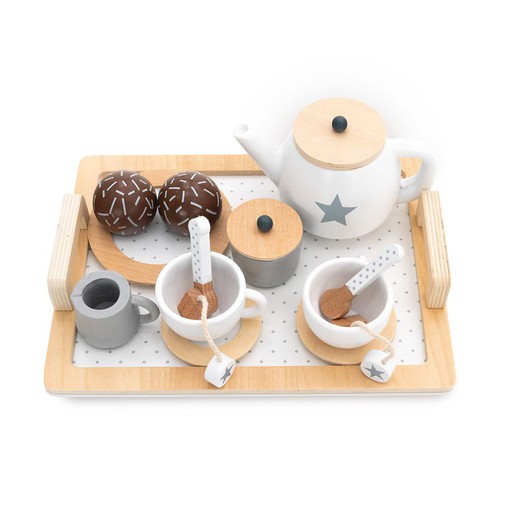 Set de té infantil montessori de madera en multicolor, 27 x 21 x 10 cm | Tea Caprizze