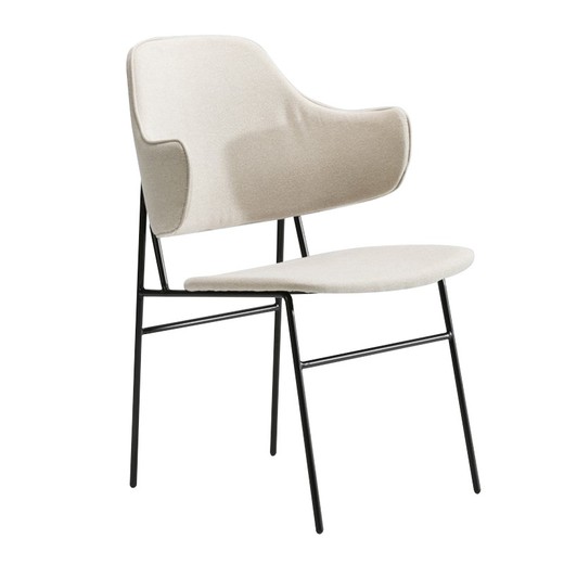 Krzesło 52x58x78 Metalowa czarna / beżowa tkanina