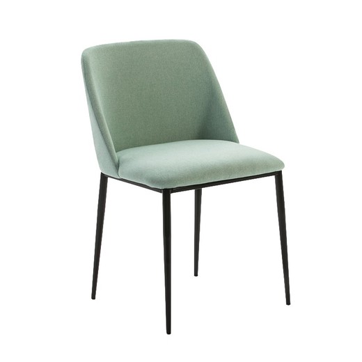 Chair 56x52x77 Metal Black / Green Fabric