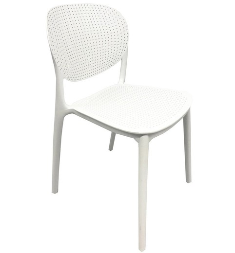Chaise empilable blanche en polypropylène 46 x 55 x 84 cm