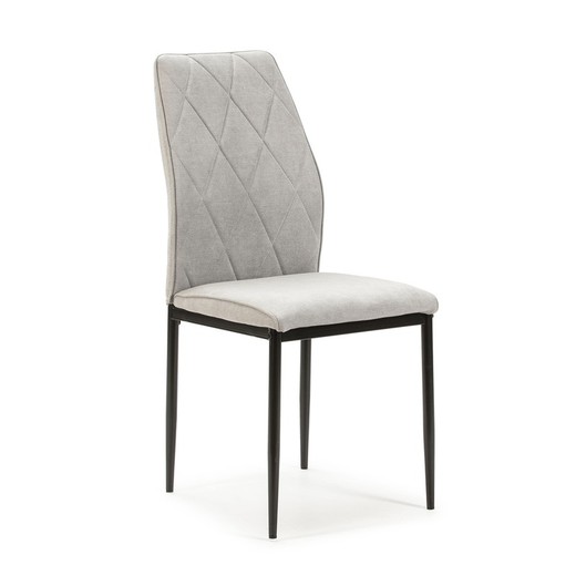 ATENAS Chair in Fabric and Light Grey/Black Metal, 43x60x48/98 cm