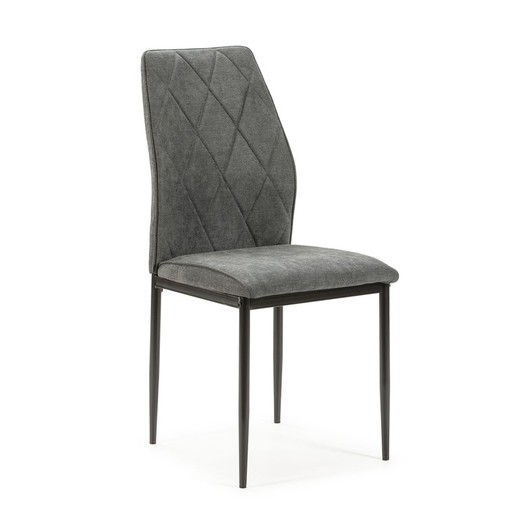 ATENAS stol i mörkgrå/svart tyg och metall, 43x60x48/98 cm