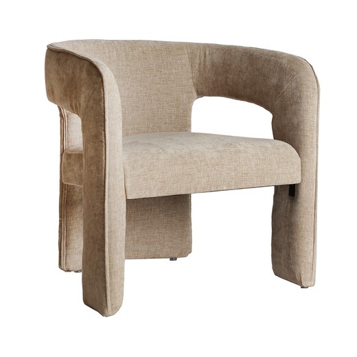 Chaise Bautzen en velours beige, 68 x 66 x 73 cm