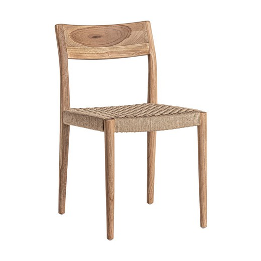 Caen-Stuhl aus natürlichem Teakholz, 45 x 50 x 80 cm