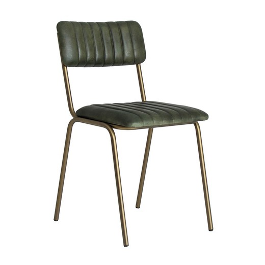 Cadeira Chadron em ferro verde/dourado, 46 ​​x 49 x 78 cm