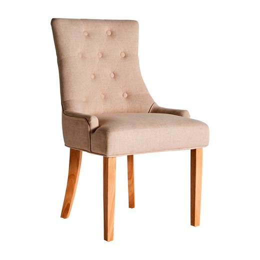 Chaise en sapin Aisne crème, 56x59x92cm