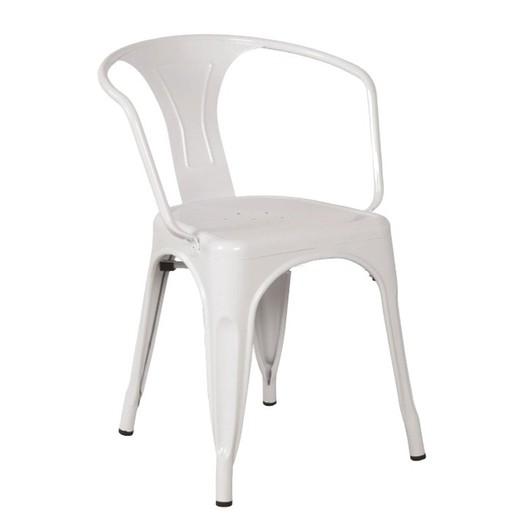 Cadeira de aço branco 52,5 x 52 x 71,5 cm
