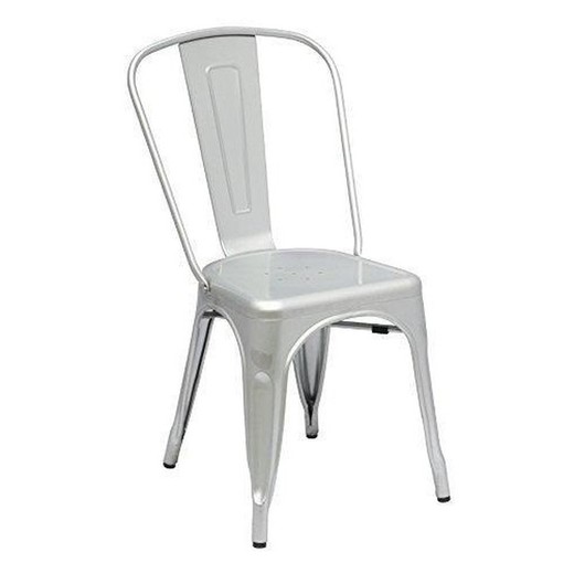 Cadeira de aço cinza prata 45 x 52 x 85,5 cm