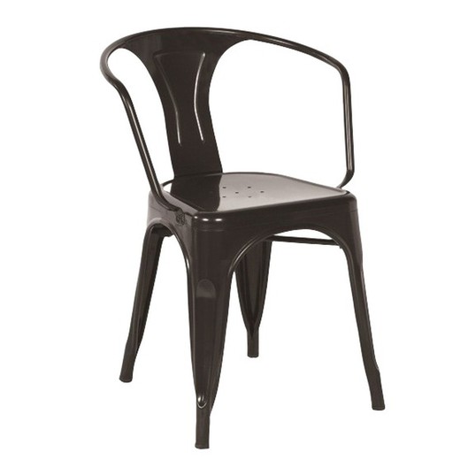 Zwart stalen stoel, 52,5 x 52 x 71,5 cm