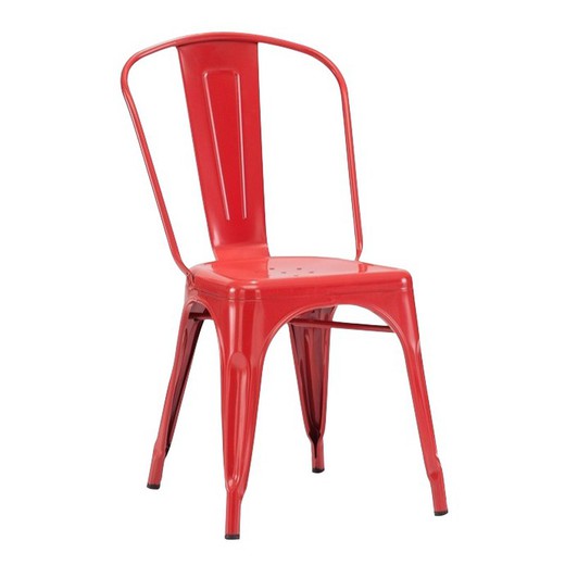 Chaise en acier rouge 45 x 52 x 85,5 cm