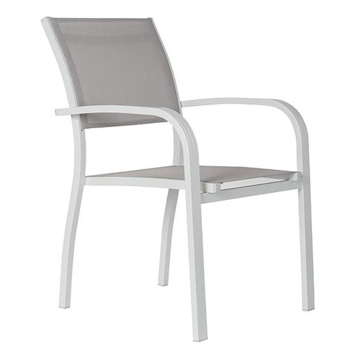 Λευκή/Γκρι Καρέκλα Αλουμινίου, 57x64x86cm