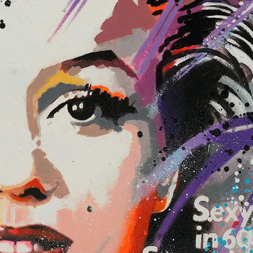 Cuadro "Icónica Marilyn " al óleo en multicolor, 100 x 4 x 100 cm | Prima donna