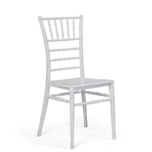 White Plastic Chiavari Dining Chair, 40x43x92 cm