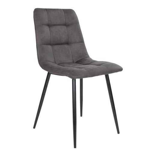 Chaise de salle à manger en microfibre gris foncé, 55 x 44 x 86 cm | Middelfart