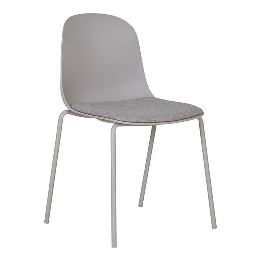 Silla de comedor de plástico moldeado en gris, 53 x 50 x 85 cm | Madalena