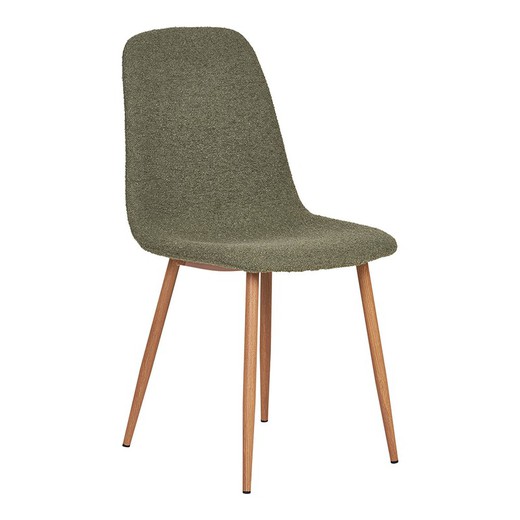 Silla de comedor  de tejido bouclé en verde, 54 x 44 x 88 cm | Stockholm