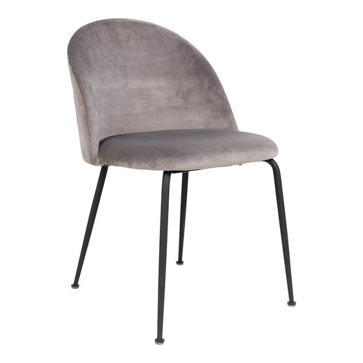 Silla de comedor de terciopelo en gris, 56 x 51 x 76 cm | Geneve