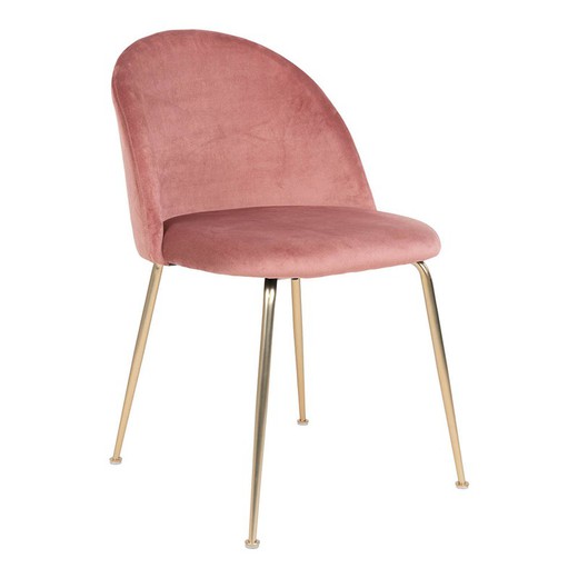 Silla de comedor de terciopelo en rosa, 56 x 51 x 76 cm | Geneve