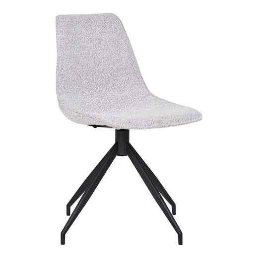 Silla de comedor giratoria de tejido bouclé en arena, 54 x 48 x 86 cm | Monaco