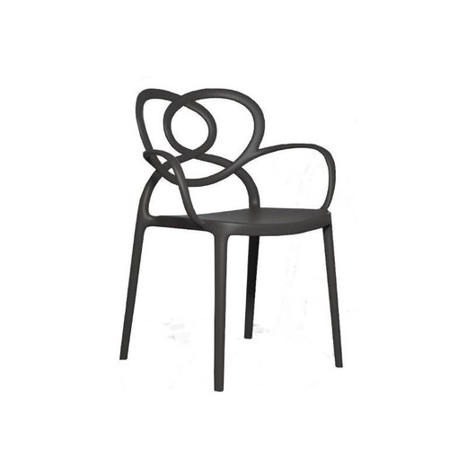 Anthracite Gray Plastic Love Dining Chair, 59x53x85 cm