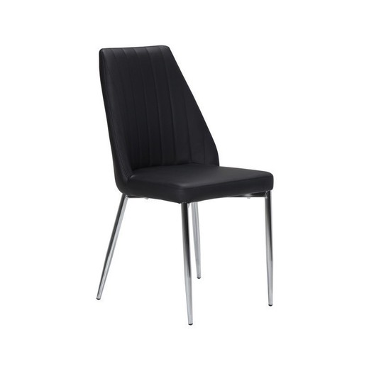Cadeira de jantar Maxim em couro sintético e madeira preta, 42x55'5x97 cm