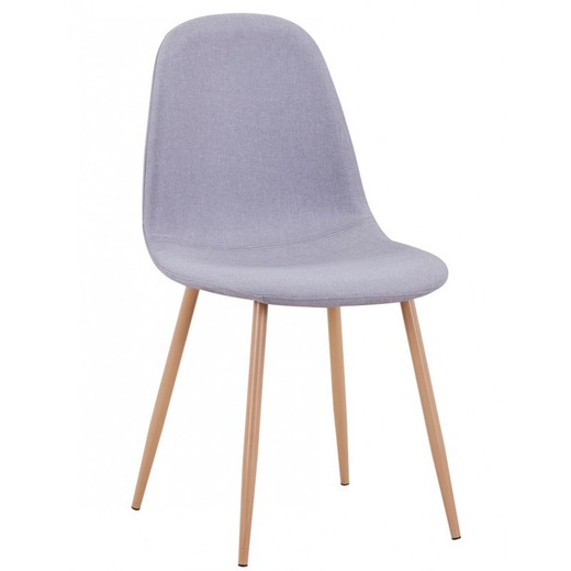 Toulouse Gray/Beige Fabric and Metal Dining Chair, 44'5x55'5x87'5 cm