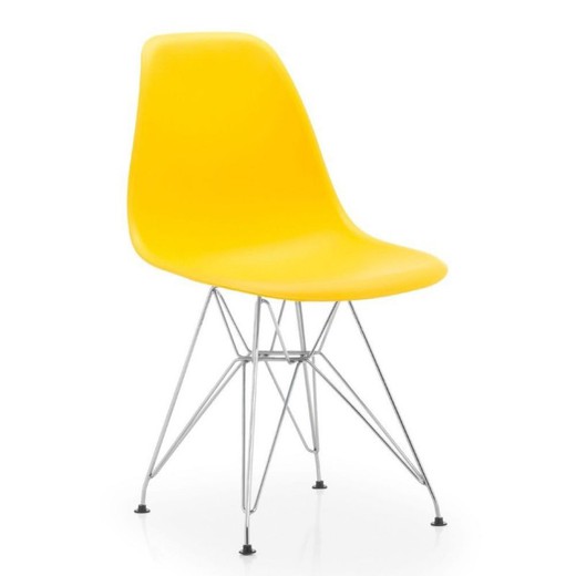Chaise de salle à manger Tower jaune/argent, 46'5x50'5x81 cm