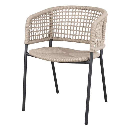 Καρέκλα από φυσικό σχοινί σε φυσικό, 57 x 55 x 77 cm | Κολόσαιο