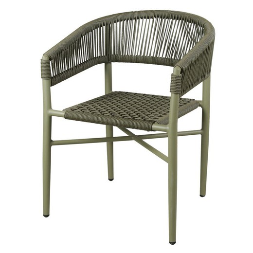 Stuhl aus Kunststoffseil in Grün, 57 x 60 x 77 cm | Sie lebten